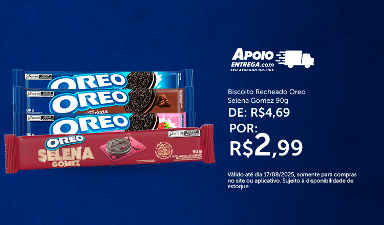 Biscoito Recheado Oreo Selena Gomez 90g ate 17/08